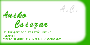 aniko csiszar business card